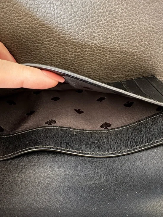 Kate Spade Leila Black Pebbled Leather Medium Universal Phone Wristlet Wallet - Picture 14 of 15